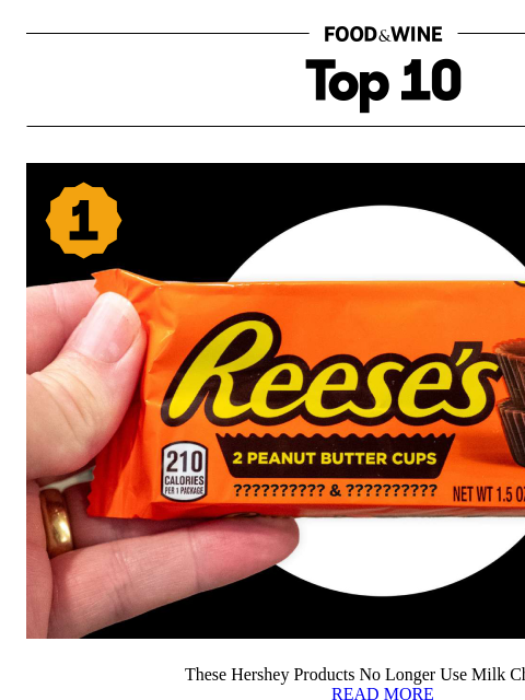 foodandwine newsletter: These Hershey Products No Longer Use Milk Chocolat...