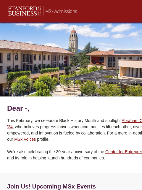 stanford newsletter: Around the GSB | February 2026