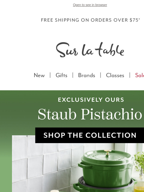 surlatable newsletter: Meet the Staub color chefs are going nuts for.