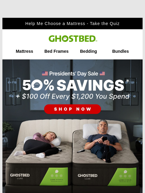 ghostbed newsletter: No Presidential Immunity - Sale Ends TONIGHT! 🚨