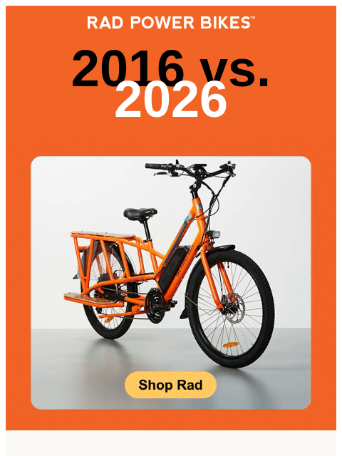 radpowerbikes newsletter: The RadWagon: 2016 vs. 2026