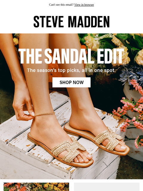 stevemadden newsletter: ALL THE SANDALS