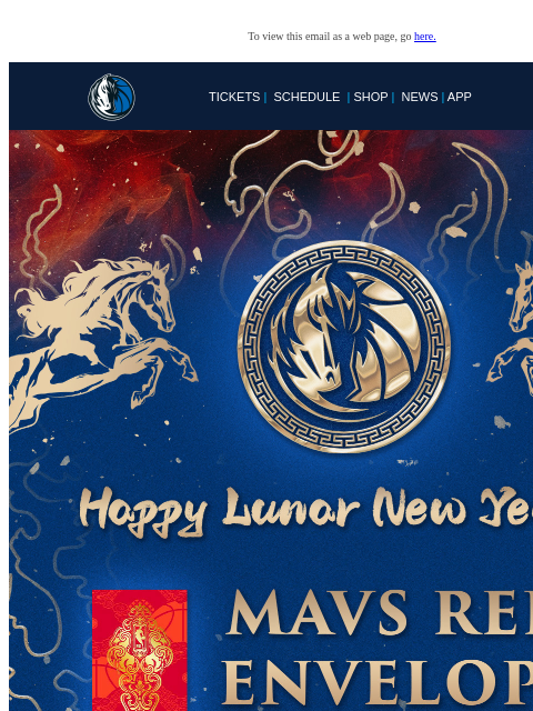 mavsmail newsletter: It's Time to Play Mavs Red Envelope!