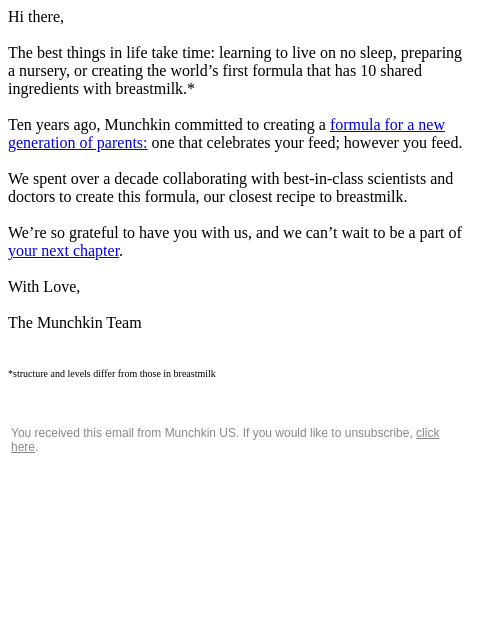 munchkin newsletter: This Email Was a Decade in The Making…