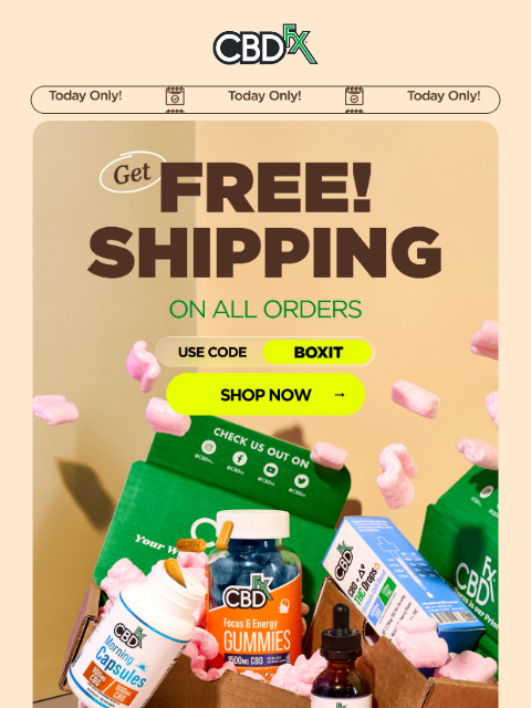 cbdfx newsletter: 🚨 Alert: Free Shipping Day is BACK!