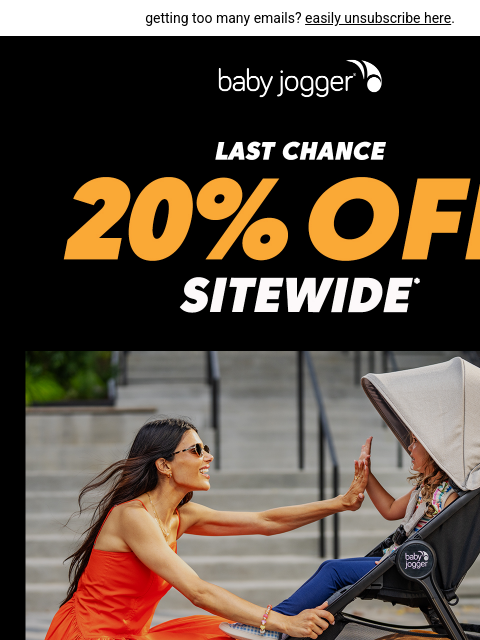 babyjogger newsletter: last chance to grab 20% off 🫶
