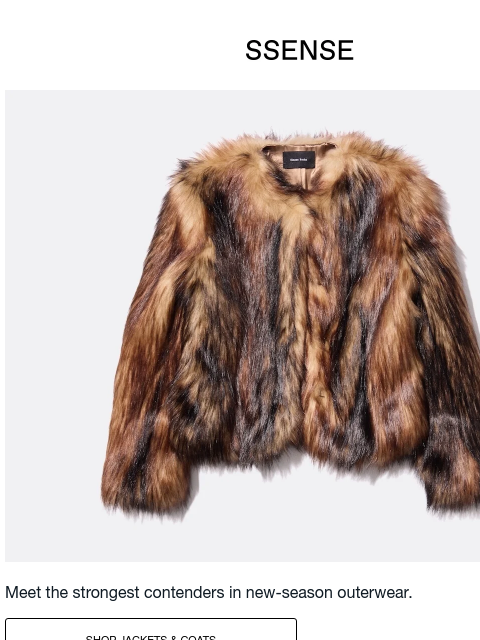 ssense newsletter: Outerwear Takes the Podium