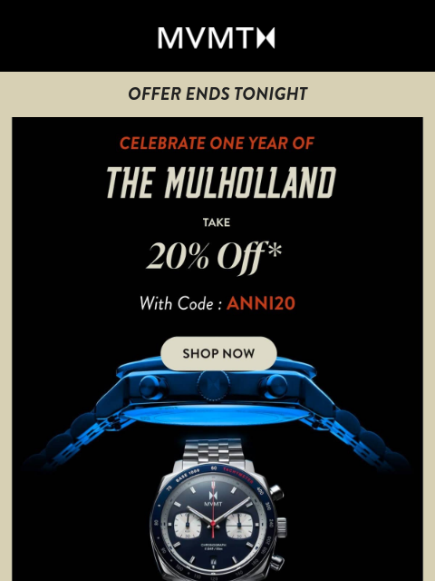 mvmt newsletter: Last Day to Celebrate & Save 20%
