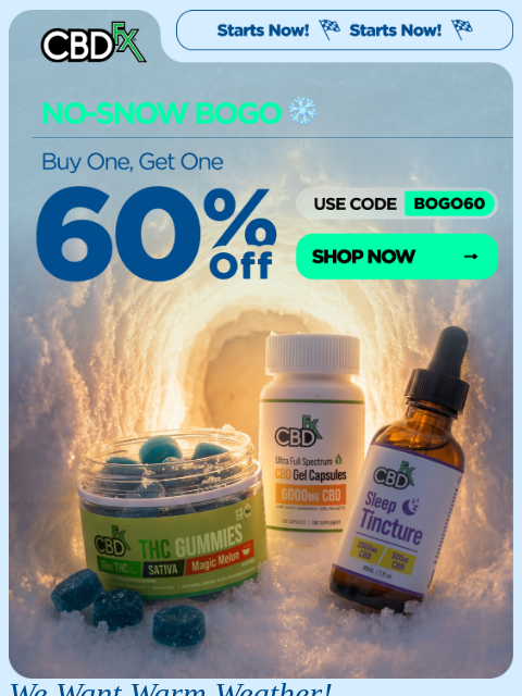 cbdfx newsletter: ❄️ Buy one/Get one 60% OFF! ❄️