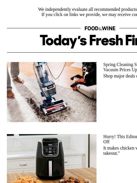 foodandwine newsletter: 44% Off: This Ninja Air Fryer Is a 'Life and Time ...