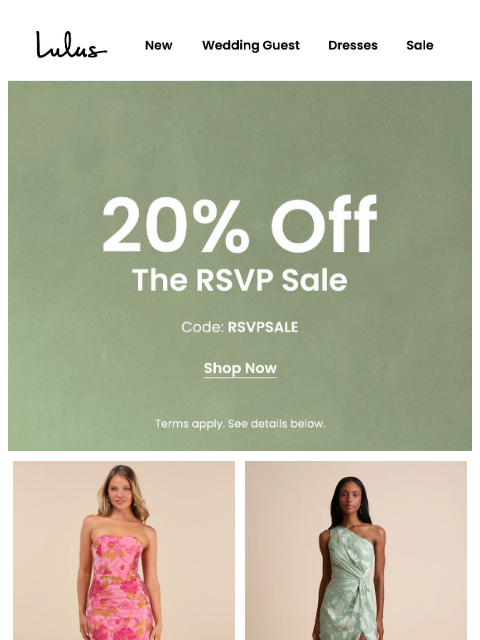 lulus newsletter: ✨The RSVP Sale✨​
