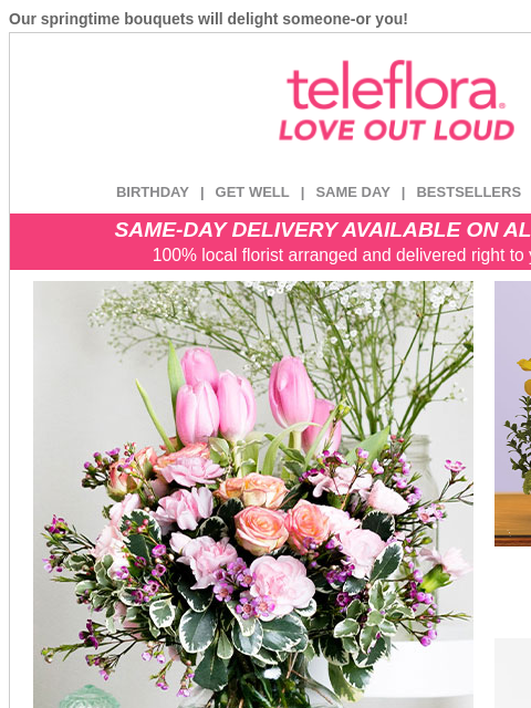 teleflora newsletter: Welcome Spring Home 🌷 20% Off Now