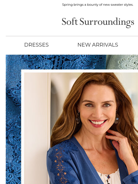 softsurroundings newsletter: New Cardigans, Perfect Timing