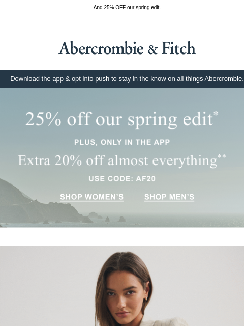 abercrombie newsletter: Be the best dressed in the office.