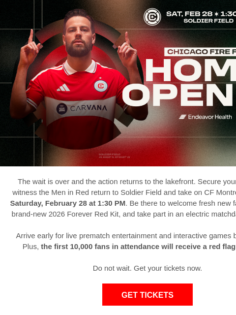 chicagofirefc newsletter: It All Starts Tomorrow at Soldier Field 🔥