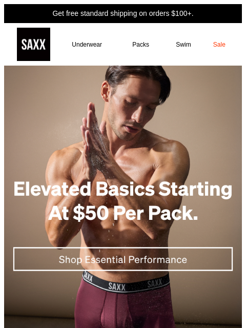 saxxunderwear newsletter: Introducing Essential Performance