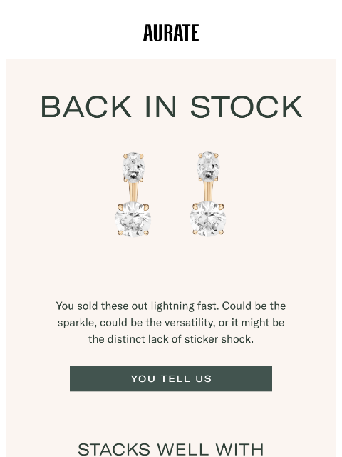 auratenewyork newsletter: YOU SOLD THESE OUT SO FAST