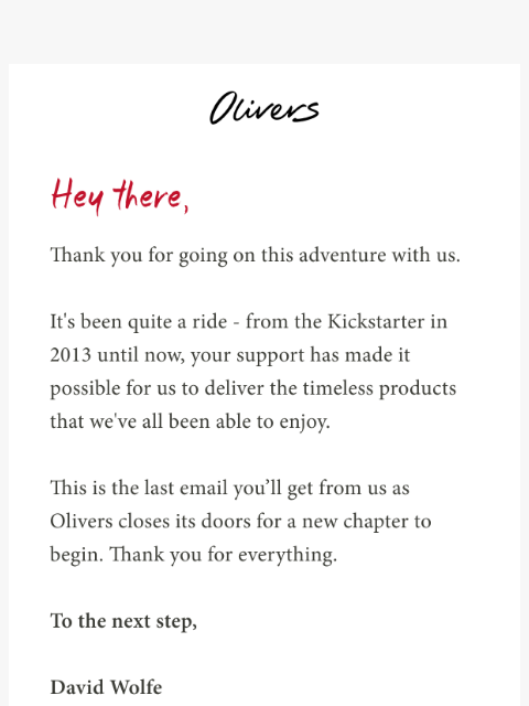 Olivers is closing its doors. ͏ ͏ ͏ ͏ ͏ ͏ ͏ ͏ ͏ ͏ ͏ ͏ ͏ ͏ ͏ ͏ ͏ ͏ ͏ ͏ ͏ ͏ ͏ ͏ ͏ ͏ ͏ ͏ ͏ ͏ ͏ ͏ ͏ ͏ ͏ ͏ ͏ ͏ ͏ ͏ ͏ ͏ ͏ ͏ ͏ ͏ ͏ ͏ ͏ ͏ ͏ ͏ ͏ ͏ ͏ ͏ ͏ ͏ ͏ ͏ ͏ ͏ ͏ ͏ ͏ ͏ ͏ ͏ ͏ ͏ ͏ ͏ ͏ ͏ ͏ ͏ ͏ ͏ ͏ ͏ ͏ ͏ ͏ ͏ ͏ ͏