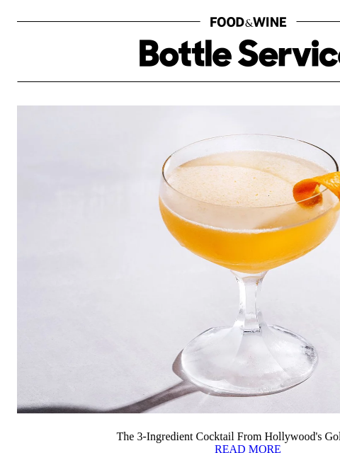 foodandwine newsletter: The 3-Ingredient Cocktail From Hollywood's Golden ...