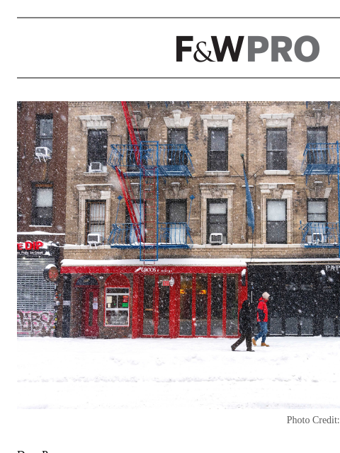 foodandwine newsletter: Weathering the Blizzard