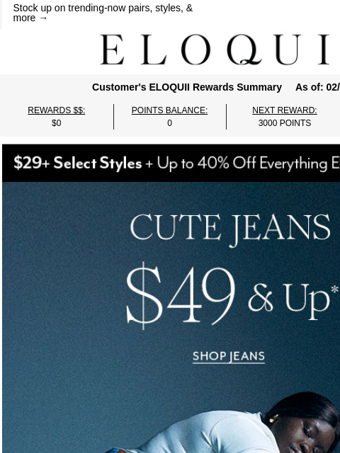 eloquii newsletter: CUTE JEANS (from $49)