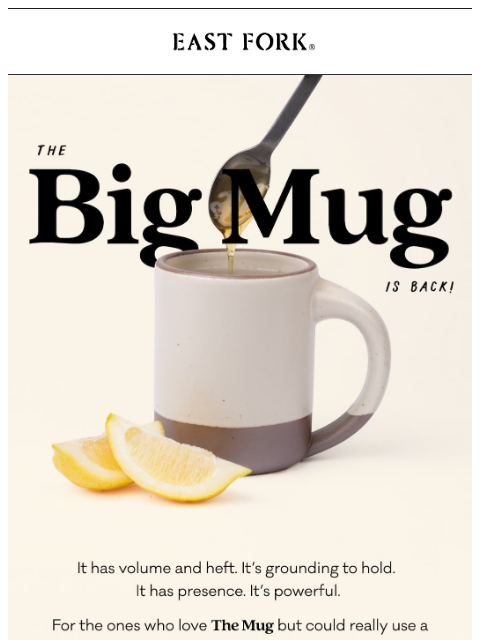 eastfork newsletter: The Big Mug is back