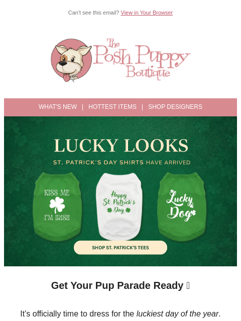 poshpuppyboutique newsletter: Lucky Looks Just Dropped 🍀