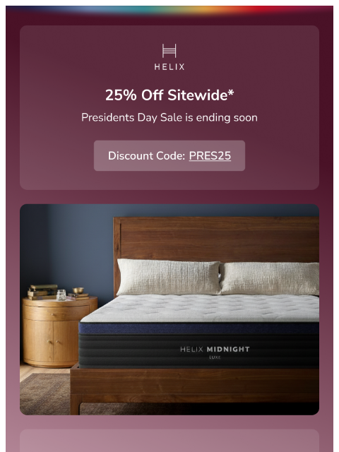 helixsleep newsletter: Sale ends at midnight