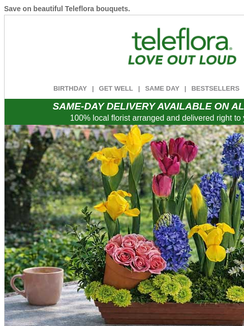 teleflora newsletter: 20% Off 🌷 Fresh Spring Flowers for You