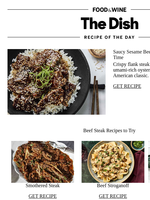 foodandwine newsletter: Sesame Beef