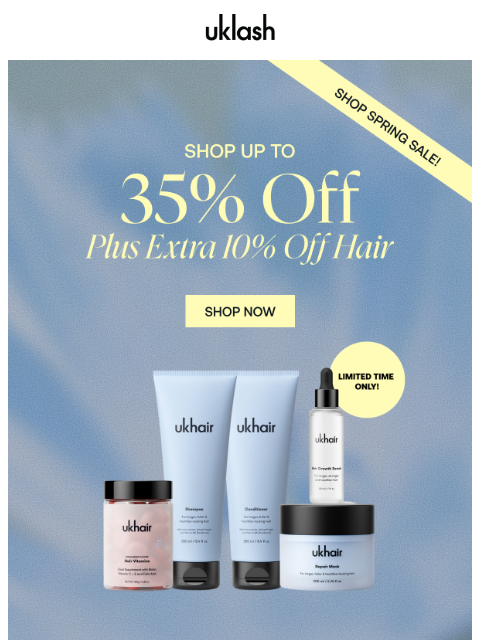 uklash newsletter: Enjoy up to 35% off + extra 10% off hair 🤩