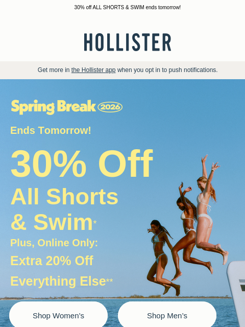 hollisterco newsletter: Our best shorts & swim (according to everyone).