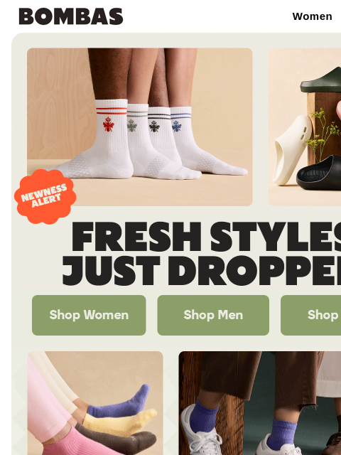 bombas newsletter: Fresh Styles, Just Dropped