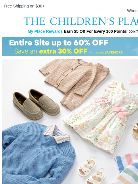 childrensplace newsletter: Easter Looks for Every Plan: Up to 50% OFF 🐣🐰