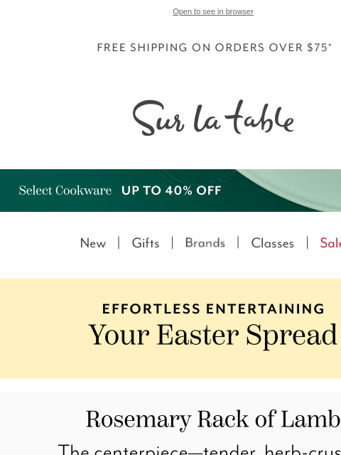 surlatable newsletter: 🐰 We've already hopped on your Easter Menu.