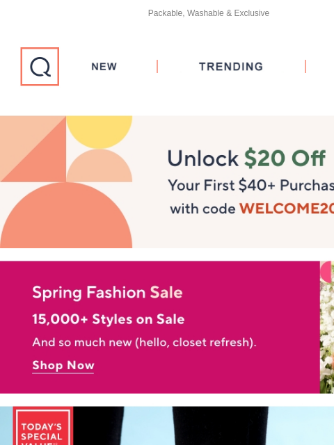 Packable, Washable & Exclusive QVC New TRENDING DEALS Unlock $20 off Your First Purchase Spring Fashion Sale Skechers TSV Header Skechers Easy Going Relaxed Fit Vegan Clogs - Sundaze Skechers Easy