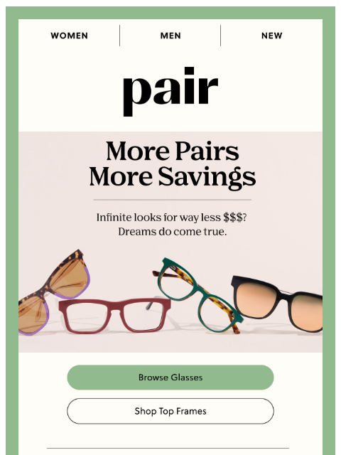 paireyewear newsletter: Infinite Frames