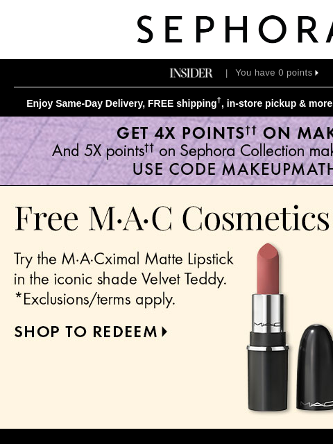 sephora newsletter: ICYMI: M·A·C Cosmetics is here 🌟✨