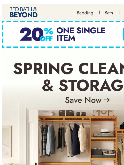 bedbathandbeyond newsletter: Get organized for spring 🌿