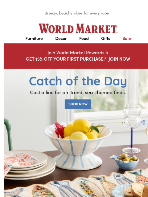 emailworldmarket newsletter: Shell, yeah! Hook these sea-themed treasures.🪝🐙�...