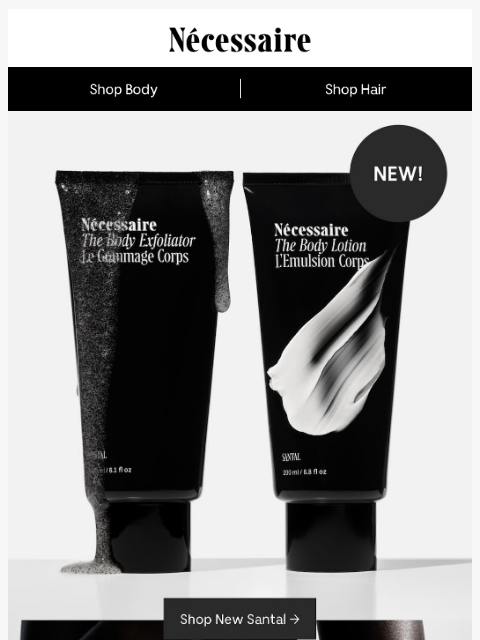 necessaire newsletter: NEW! Santal Exfoliator + Lotion