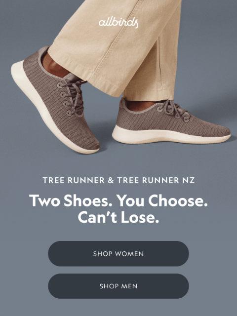 allbirds newsletter: Choose Your (Tree) Shoes