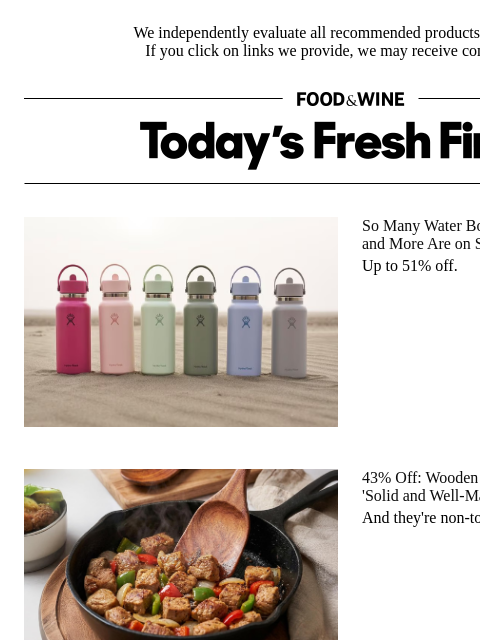 foodandwine newsletter: Now $23: Wooden Cooking Utensils That Are 'Solid a...