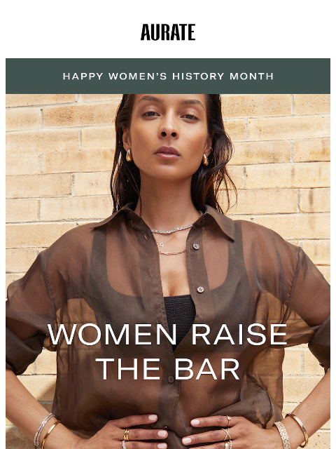 auratenewyork newsletter: 20% off for Women’s History Month