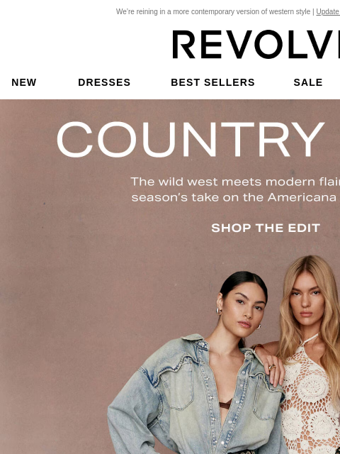 We're reining in a more contemporary version of western style | Update Your Email Preferences New Dresses Best Sellers Sale My Favorites Beauty Country Chic: The wild west meets modern flair with