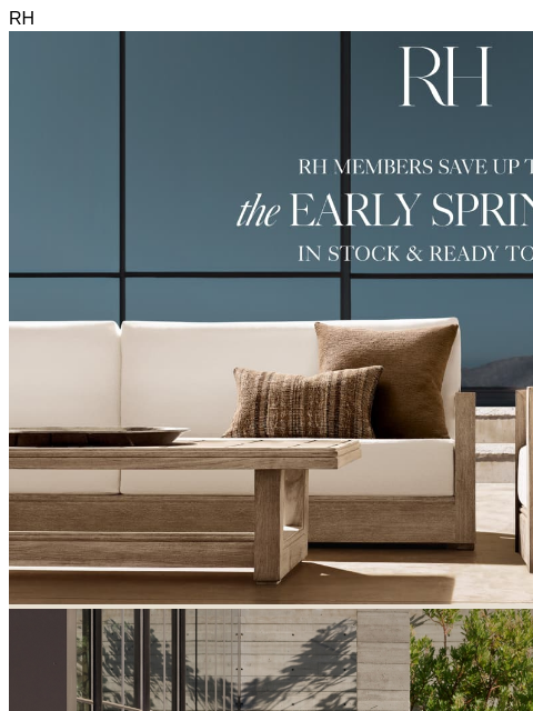 rh newsletter: Save Up to 70% on In-Stock Outdoor Collections