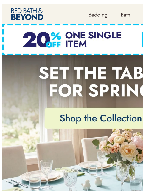 bedbathandbeyond newsletter: Set the table for spring