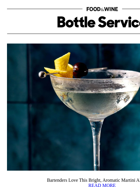 foodandwine newsletter: Bartenders Love This Bright, Aromatic Martini Alte...