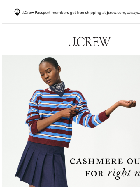jcrew newsletter: Endless cashmere outfit ideas, inside