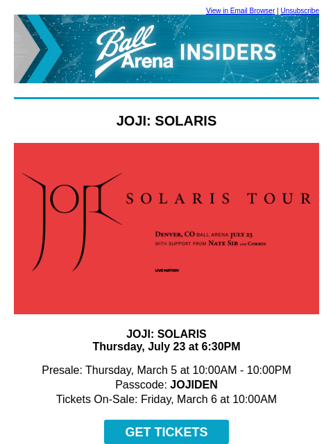kroenkeentertainment newsletter: Presale Access: Joji | Gorillaz